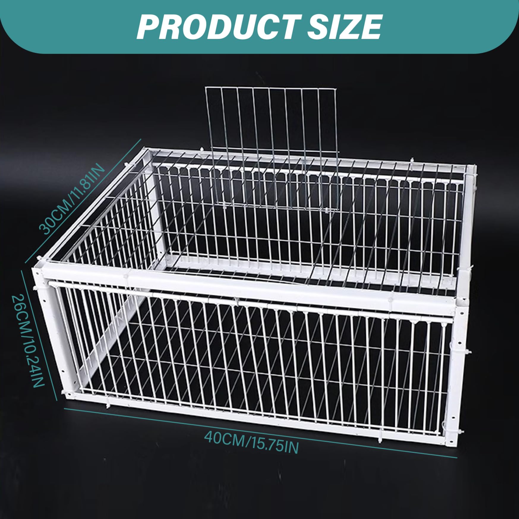 Jaula para Trampa para Palomas, 16.0 x 12.0 x 10.0 in, Gran Trampa para pájaros con Cuatro entradas de Acceso unidireccional y tragaluz para Palomas, Pollos, Granjas, graneros y Jardines