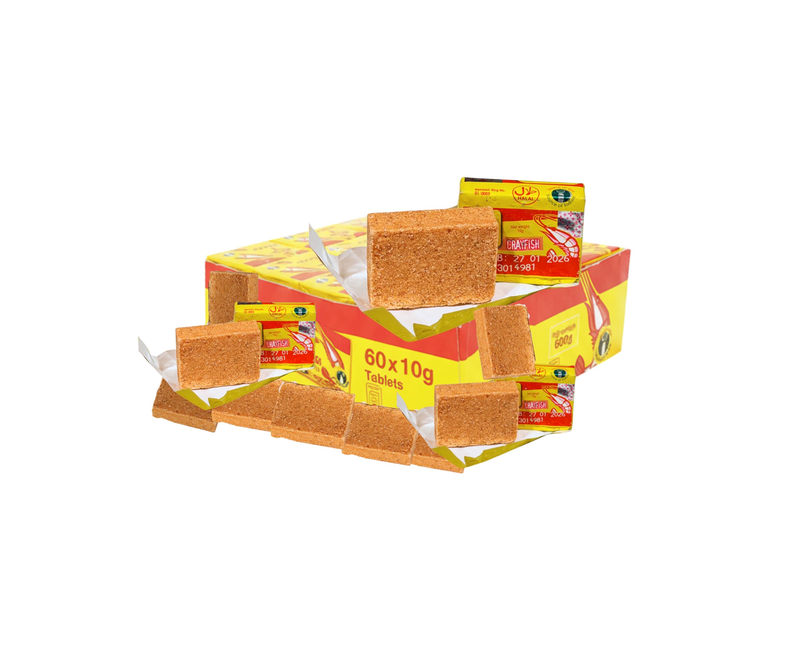 Nigerian Crayfish seasoning Cube | For All Purpose Cooking | 1 PACK OF 60 Cubes