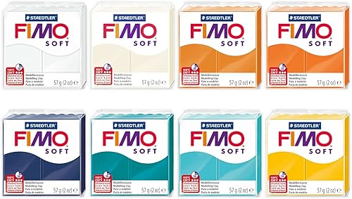 FIMO Soft & Effect Horno de polímero FIMO Soft & Effect - Arcilla de modelado de horno polimérico - 2.01 oz - Juego de 8 - The Beach O'Clock