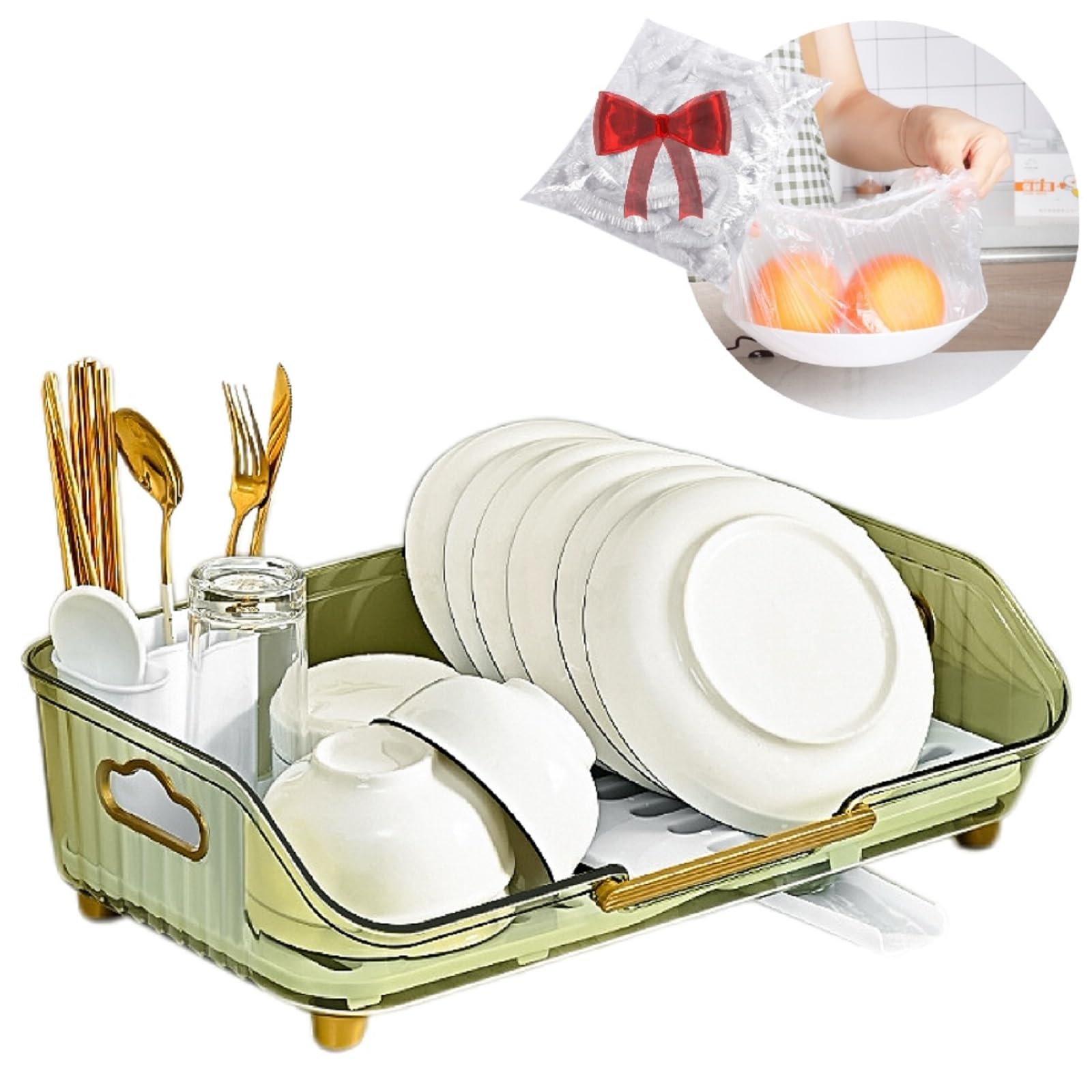 Geschirrkorb, Geschirrkorb Für Spüle, Abtropfschale Geschirr, Geschirrablage Mit Abtropfschale,17" L*11" W*6" H