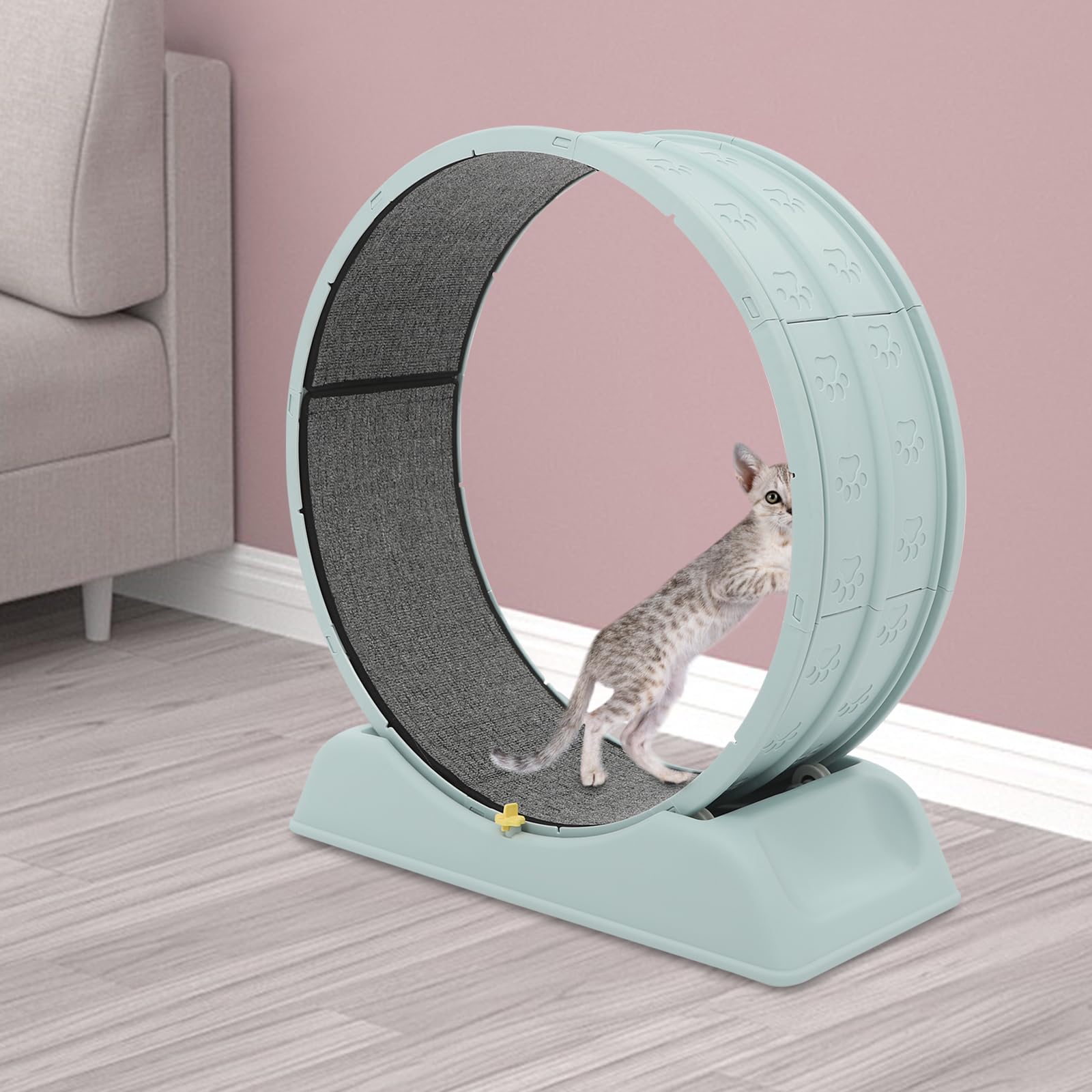 Ruota per gatti Still, 80 cm, per gatti, con catteaser, durata controllabile, per corsa, camminare/allenarsi, fino a 10 kg (blu)