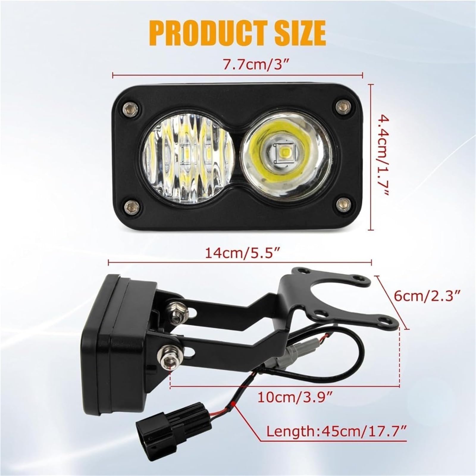LED Fendinebbia Per Sur-ron Per Light Bee S/X Faro Moto | Kit Faro Moto Da 20 W Da 3 Pollici Con Staffa Di Cablaggio Adattatore Per Sur-ron Per Light Bee S/X