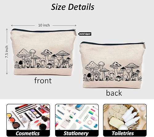 Miniatura 6 de IWXYI Bolsa de aseo de hongos, regalos de hongos, bolsa de maquillaje de hongos, bolsa de maquillaje de hongos para mujer, bolsa con cremallera,