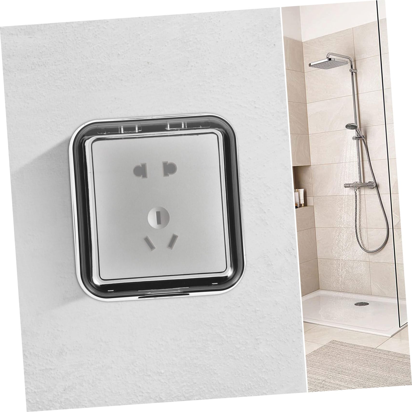 HOMSFOU 8stücke Wasserdichte Steckdosenabdeckungen Für Außenbereiche Selbstklebende Wandsteckdose Schutzbox Für Badezimmer Und Feuchte Räume Spritzwassergeschützt Platzsparend