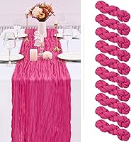 Vista 355 de Showgeous 10 Pack Baby Pink Cheesecloth Table Runner 10FT Long Semi-Sheer Gauze Table Runner Boho or Rustic Wedding Decor for Wedding Decor Arch