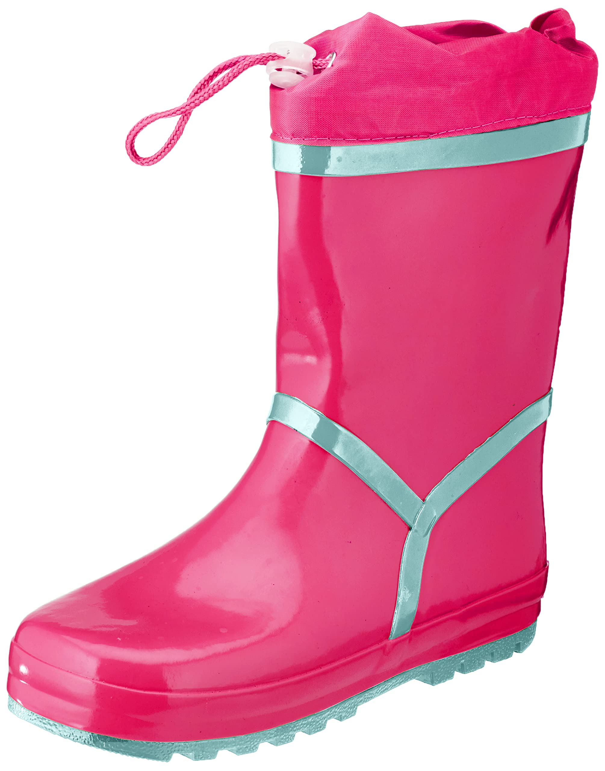 Playshoes Unisex Children's Natural Rubber Lined Wellington Boots, Pink, 6 UK Child