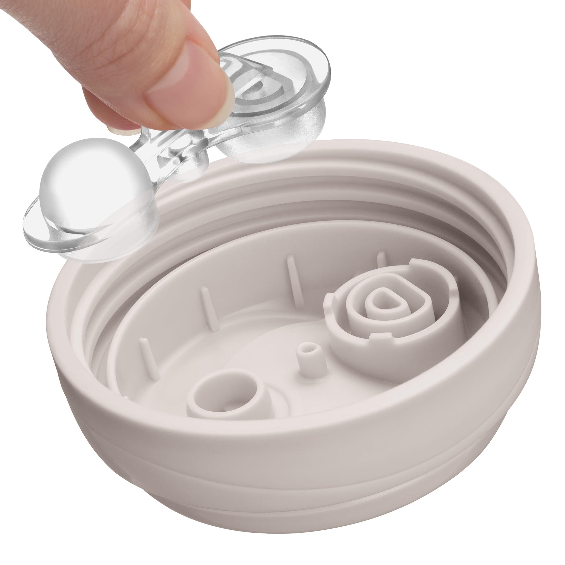 Chicco Trainer Sippy Cup 6+ Months, 7oz Baby Training Cup with Bite-Resistance Semi-Soft Spout, Easy Grip Removable Handles, Measurement Markings, BPA-Free, Grey — view 4