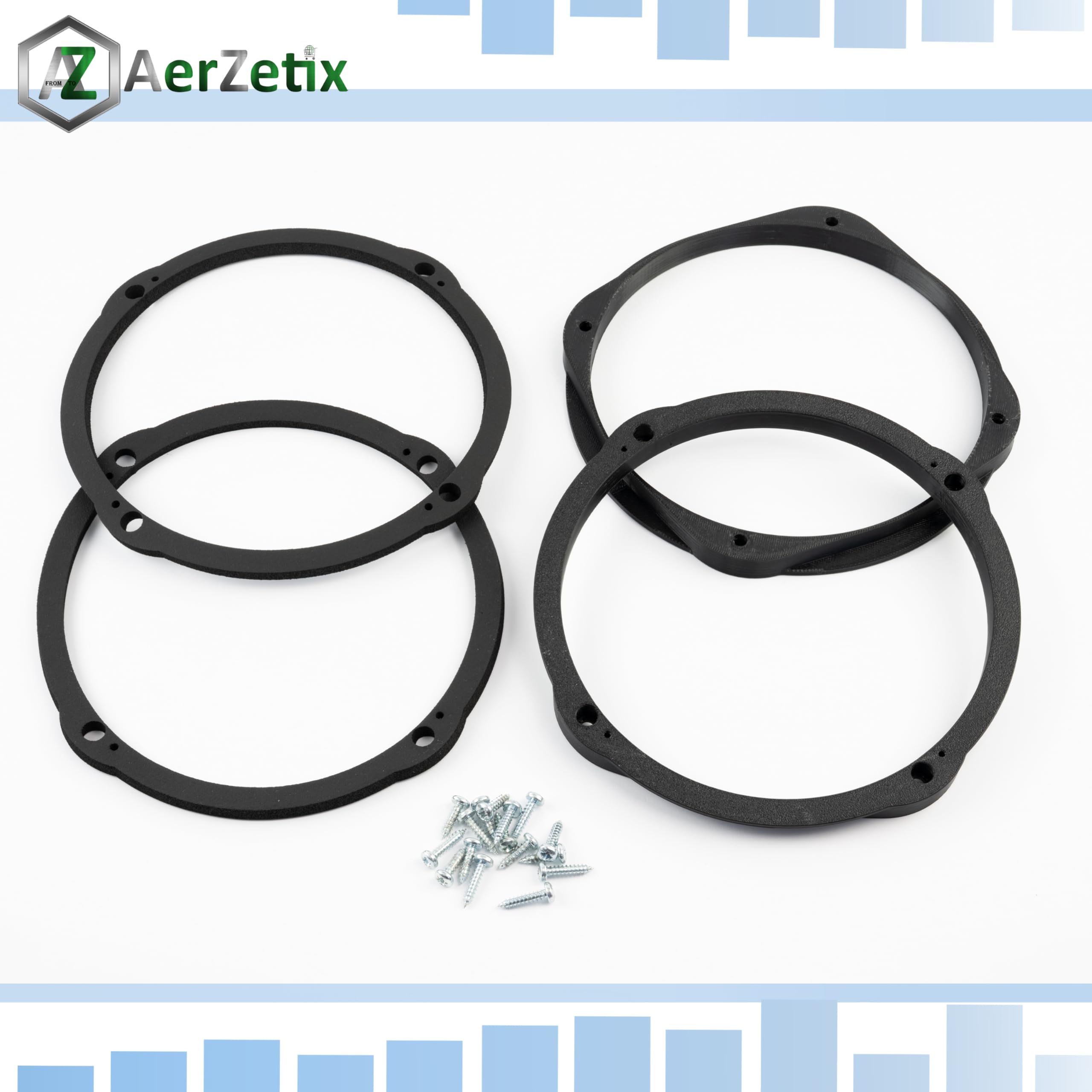 AERZETIX - Kit de 2 adaptadores/Soportes para Altavoces Ø165mm | Puertas Delanteras | Compatible con Audi A6 4F, C6