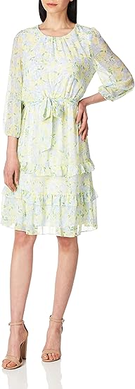 Calvin Klein Women's Printed Longsleeve Dress