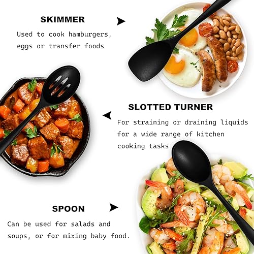 Miniatura 5 de Juego de utensilios de cocina de silicona, juego de 15 utensilios de silicona no tóxicos para cocinar, herramientas de cocina de grado alimenticio