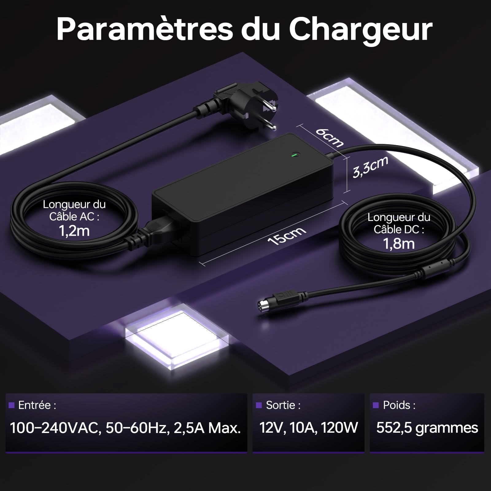 Chargeur 120W Alimentation 12V 10A AC Adaptateur pour Synology DiskStation