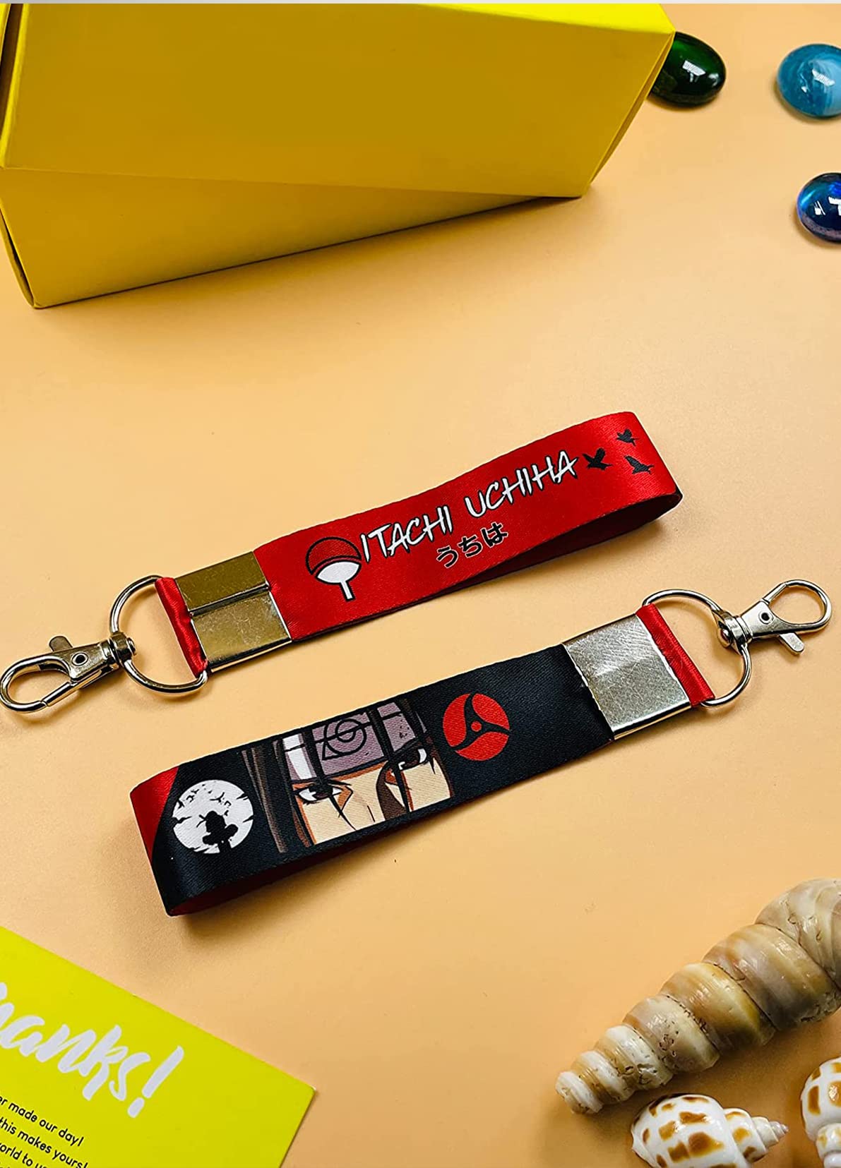 SINCE 7 STOREStainless Steel Itachi Uchiha Double-Sided Printed Keychain For Anime Fans/For Gifting/For Naruto Fans, Multicolor