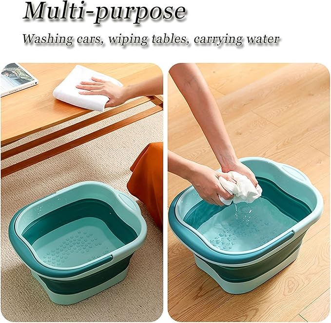 Baño de pies plegable con masaje acupuntural - Verde miniatura 4