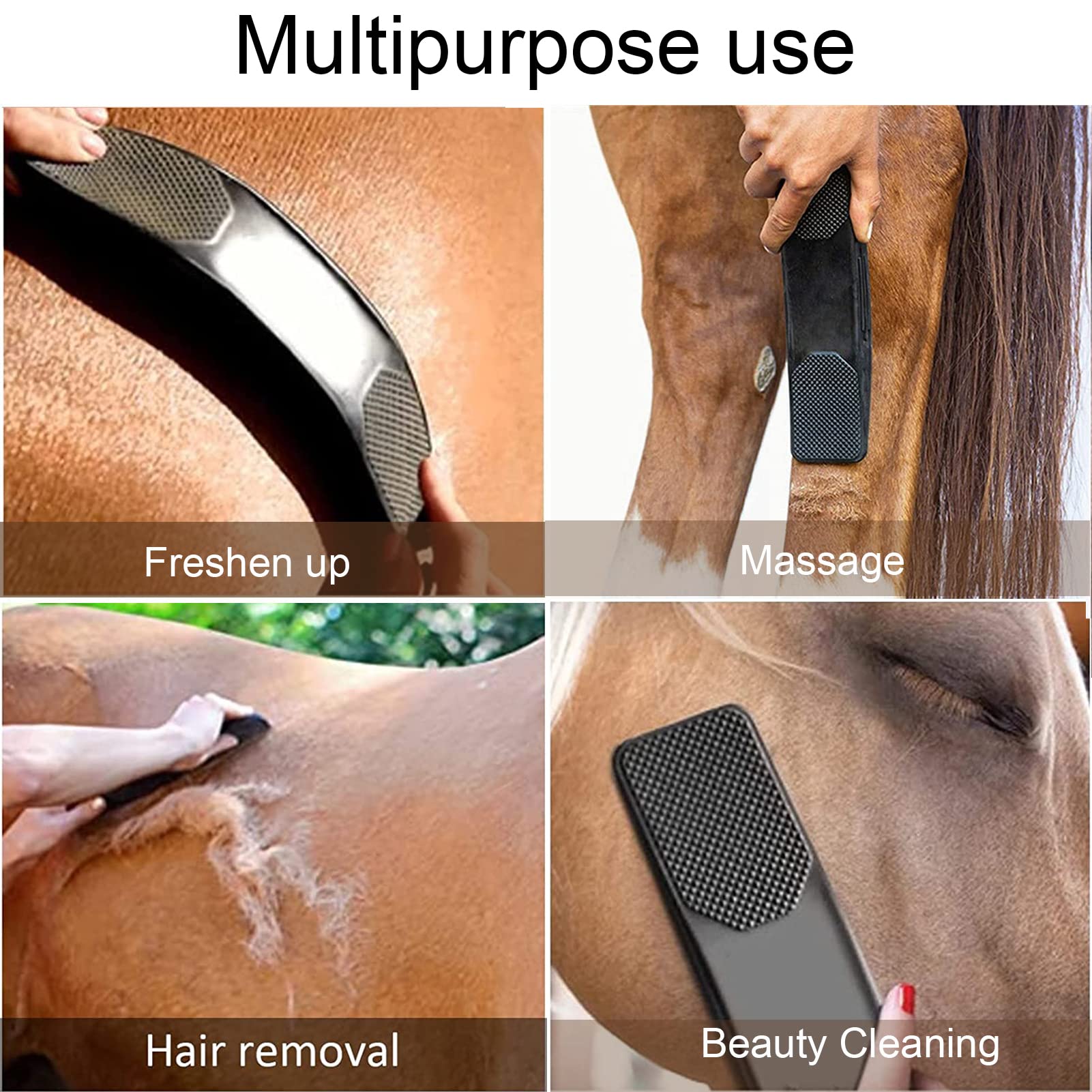Peine Masajeador Para Caballos 6-in-1 peine de masaje para caballos Cepillo de Masaje para Caballos Cepillo De Aseo para Caballos,para Elimina Sin Dolor Pelo y Suciedad