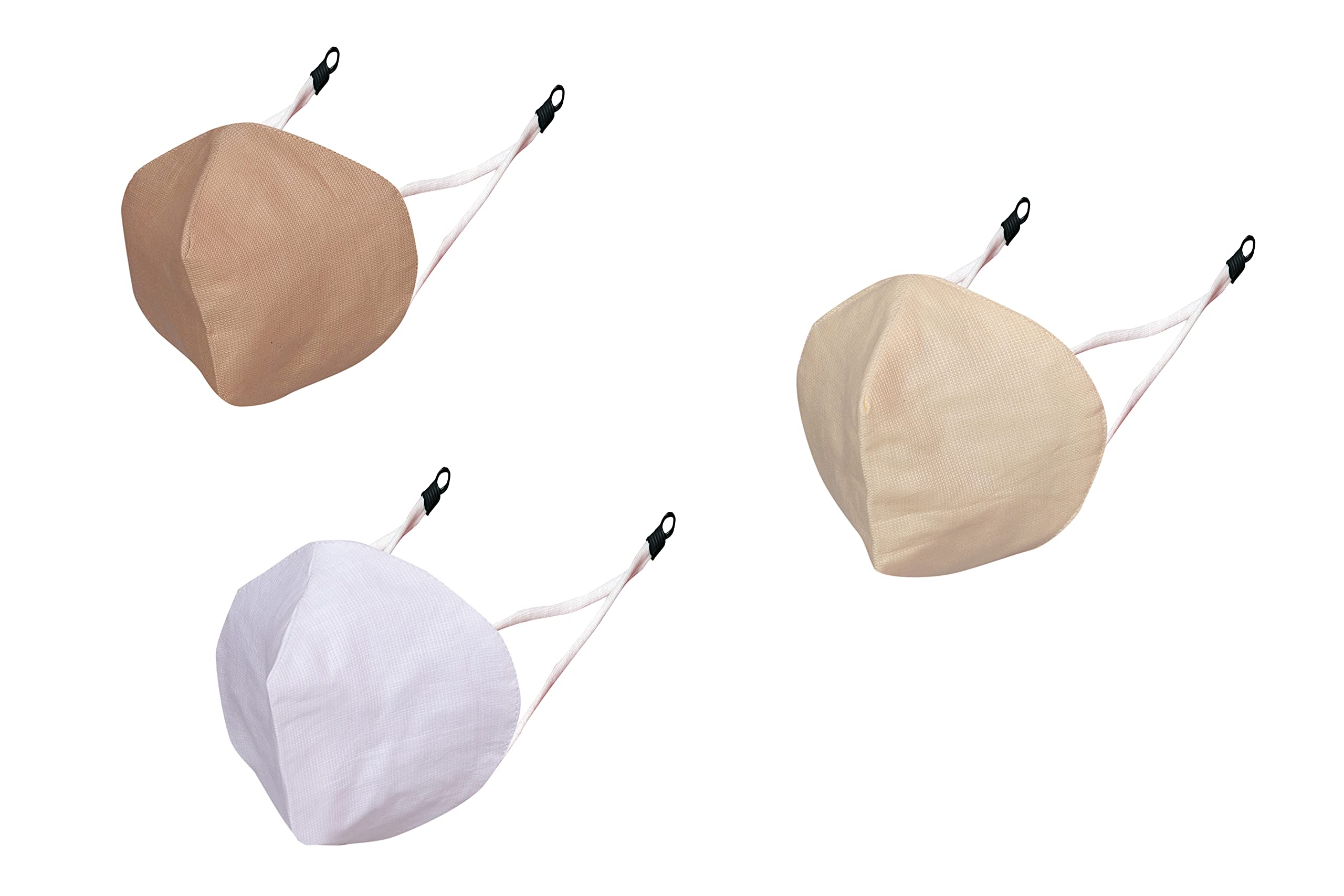 HRBS Ultra Soft Cotton Reusable & Washable 3 Layer Cloth Face Mask with Adjustable Elastic & Universal Fit for Men and Women without Valve (White, Cream, Beige ) - Pack of 3 (B094G8H5K8) Amazon Price History, Amazon Price Tracker