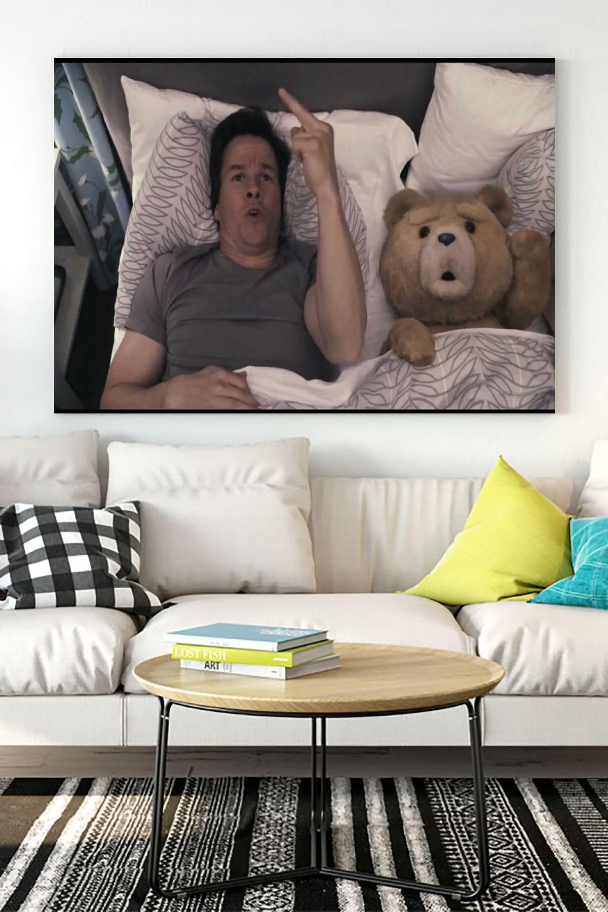 Postermanya (pster15116) Ayı Teddy Eğlenceli Mizahi Kanvas Tablo 30 x 40