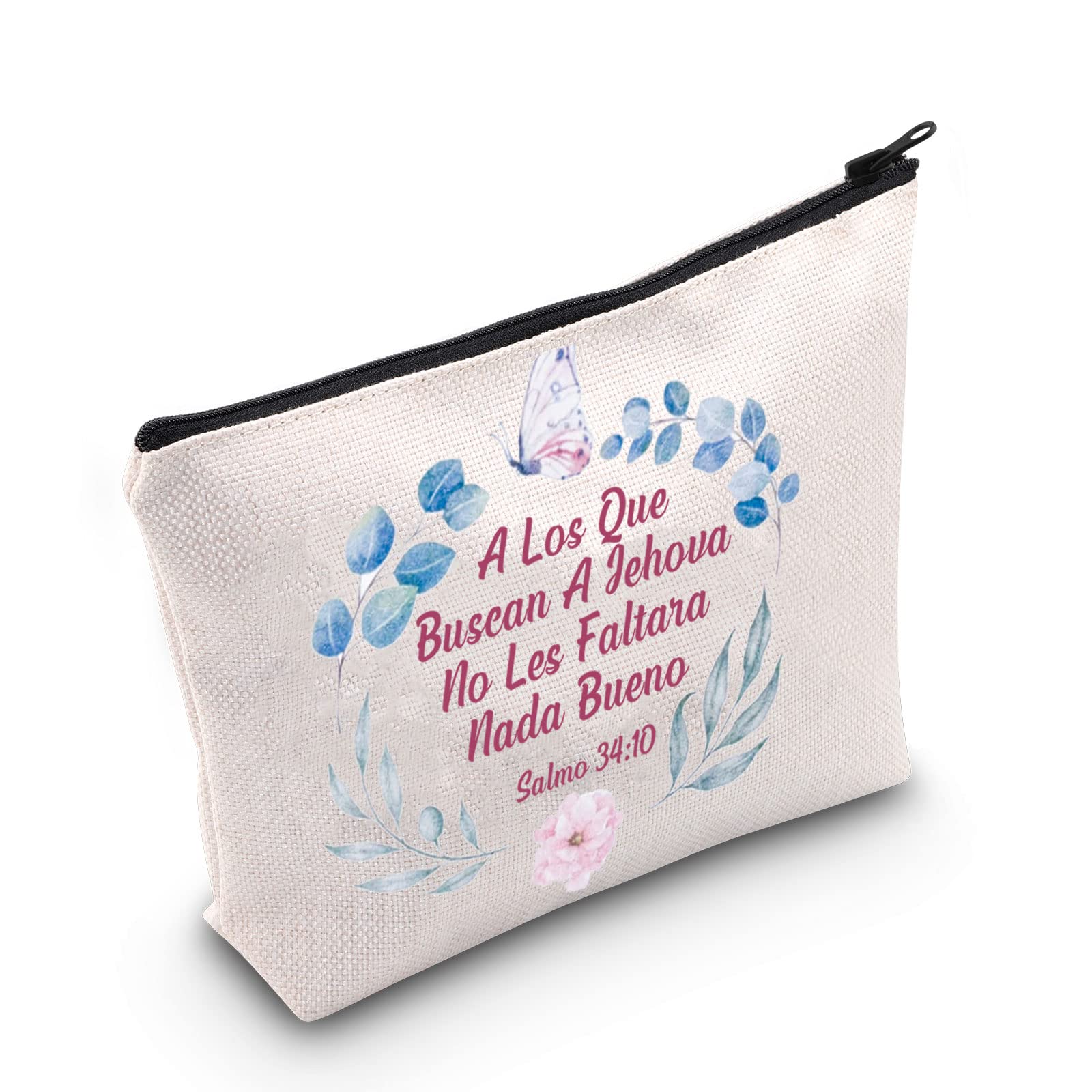 POFULLJW Ministry Gift Salmo 34:10 Gift JW Spanish Cosmetic Bag Jw Pioneer School Gift, Salmo 34：10