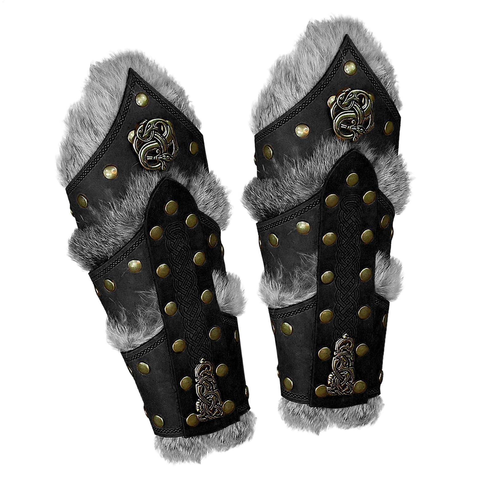 - Bracciali in pelle – Coppia di protezioni per braccia medievali in pelle | sintetica, per costumi rinascimentali, per guerrieri vintage, per festival e cosplay