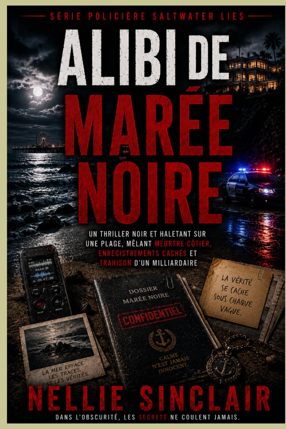 ALIBI DE MARÉE NOIRE: Un thriller noir et haletant sur une plage, mêlant meurtre côtier, enregistrements cachés et trahison d'un milliardaire (Série policière Saltwater Lies)