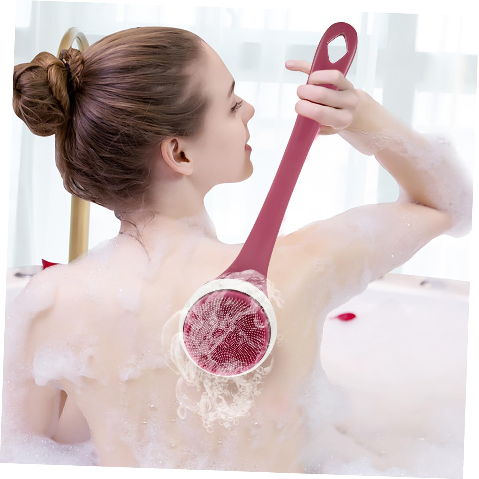 Happyyami Cepillo Corporal Eléctrico Depurador de Ducha 1 Unidad Tamaño Mediano Resistente al Agua para Adultos Limpieza Profunda Masaje Cabezales Intercambiables Uso Baño