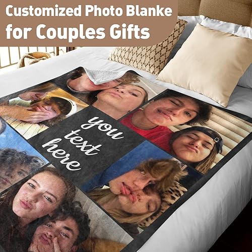 Miniatura 3 de Manta personalizada con imagen, manta personalizada con foto, manta de forro polar con texto personalizado para novia, novio, esposa, marido, pareja