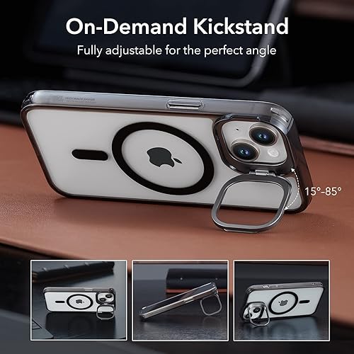 Miniatura 4 de ESR - Funda para iPhone 1314 compatible con MagSafe, soporte de anillo de cámara integrado, protección de grado militar, funda magnética para iPhone