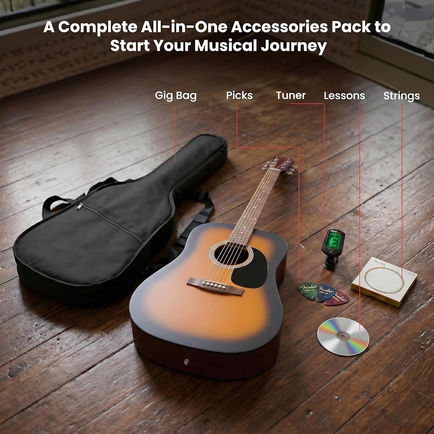 Fernand esアコースティックギター ドレッドノート Amazon | Fender FAシリーズ ドレッドノートアコースティックギター