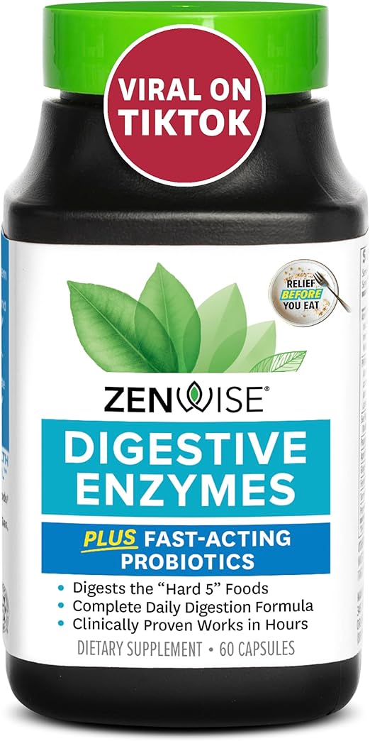 Zenwise Health Digestive Enzymes + Probiotics for Gut Health and