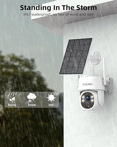 Miniatura 4 de Cámaras de seguridad solares inalámbricas para exteriores, sistema de cámara de seguridad para el hogar con batería FHD de 4 MP con monitor de 10