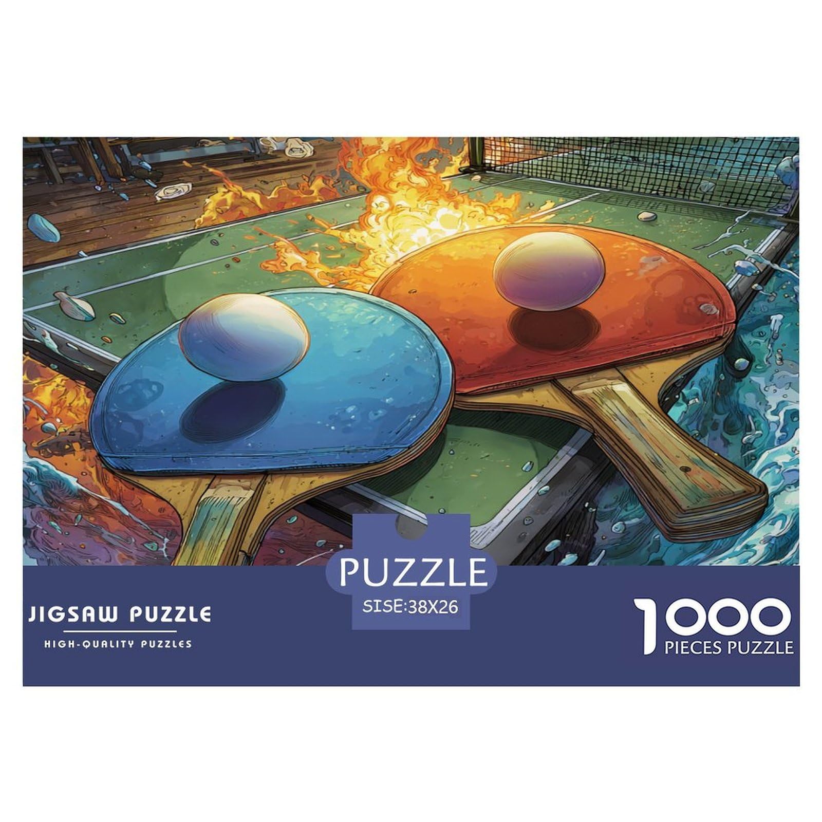 Table Tennis 1000 Pieces Creative Challenge Jigsaw Puzzle, Educational Games Puzzles for Adults,Home Decoration 38x26cm/1000pcs — image 1
