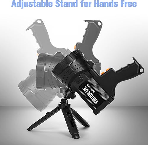 Miniatura 6 de YIERBLUE Foco recargable súper brillante de 10000 lúmenes linterna LED de mano de 10000 mAh linterna grande de larga duración reflector y linterna