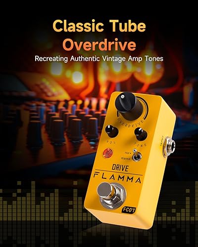 Vista 23 de FLAMMA Pedal de compresor FC21 Pedal de efectos de guitarra eléctrica Efecto de compresión óptica clásica True Bypass