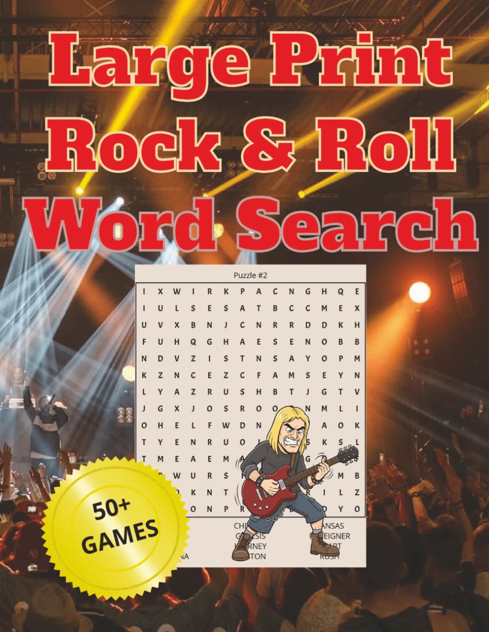 Large Print Rock & Roll Word Search: Classic Bands & Artists from the 1960s, 1970s & 1980s