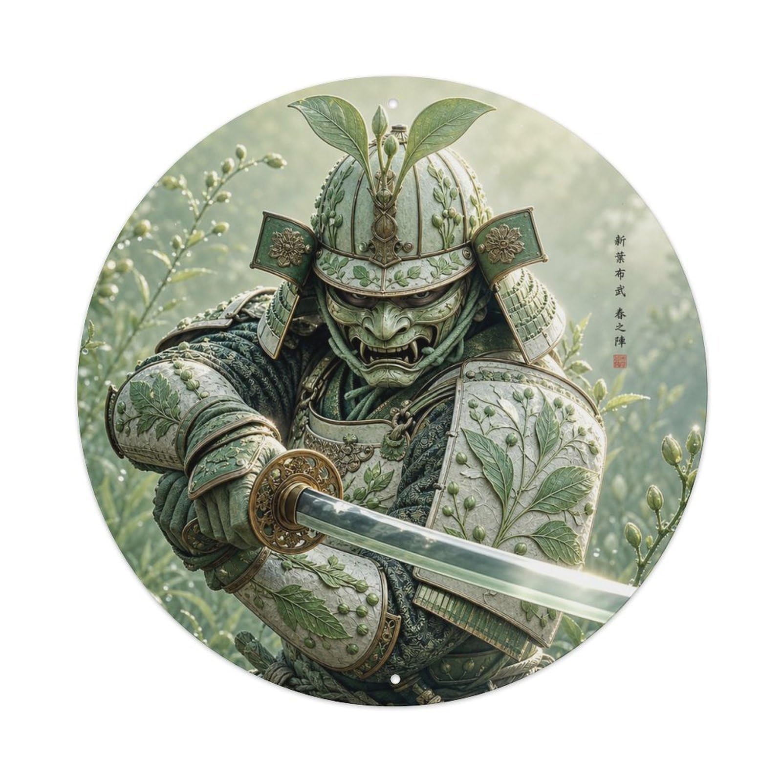 Okngb Style Moonlit Mint Spring Forward Thrust Ready Warrior Seal Metal Tin Sign Plaque Wall Decor For Cafe, Man Cave, Club Bar, Office, Home Garden Round Metal Poster 8X8inch