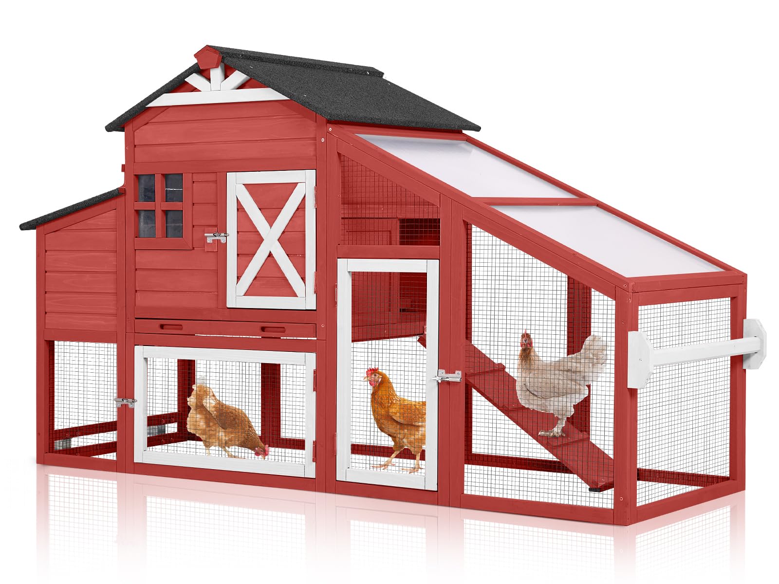 MEDEHOO Chicken Coop with Wheels Red