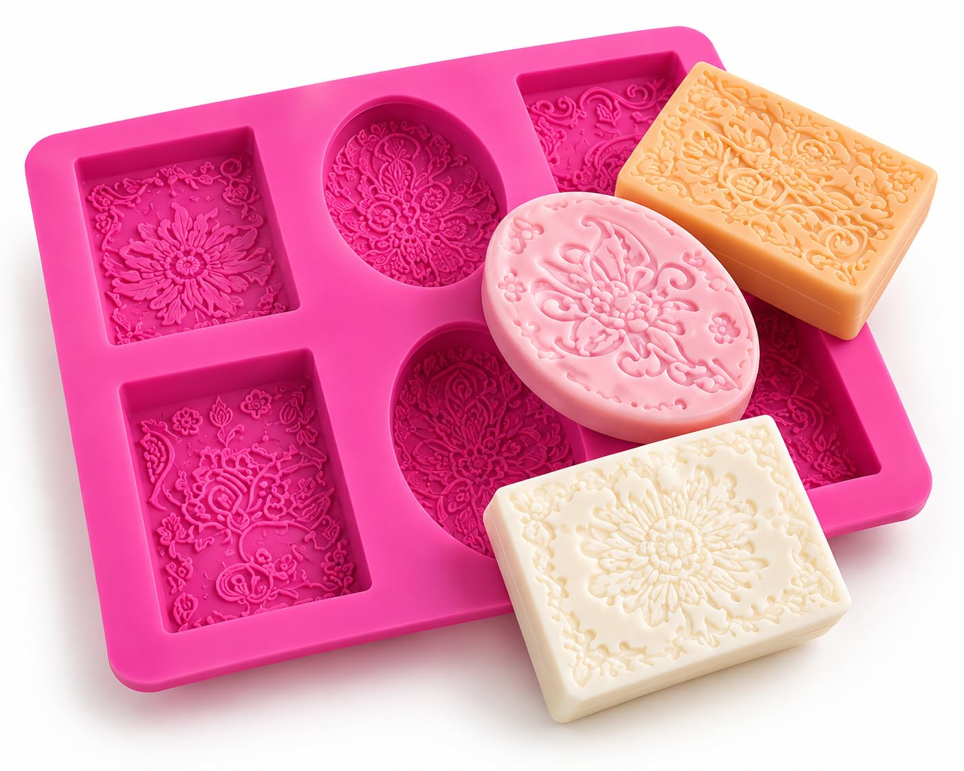 Silicone Soap Moulds for Soap Making 80gm, Round & Rectangle Soap Mould Silicon Soap Moulds for Soap Making (Random Colour) (Set of 1) (Multicolor)-image-28