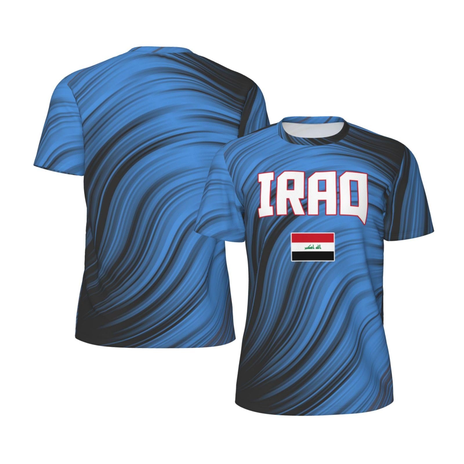 DABOYOZHZH Iraq Flag Cool Iraqans (112) Sports Jersey Mesh T-Shirt 3D Print for Running Cycling Soccer Tennis Fitness Climbing Shirts