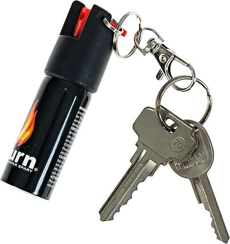 Miniatura 4 de Burn Spray de pimienta para defensa personal, 1/2 oz compacto para mujeres con llavero, máxima resistencia, grado policial con tinte UV, ideal para