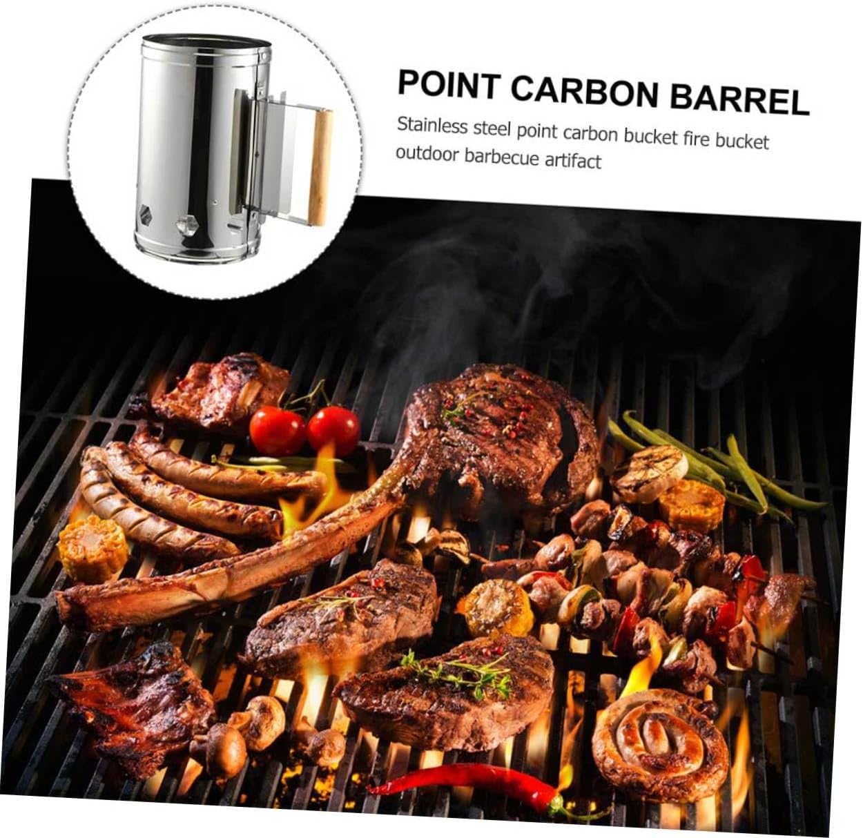 Barbecue Fire Starter Carbon Stove Chimney Starter Stainless Steel Grill Tool Outdoor Cooking