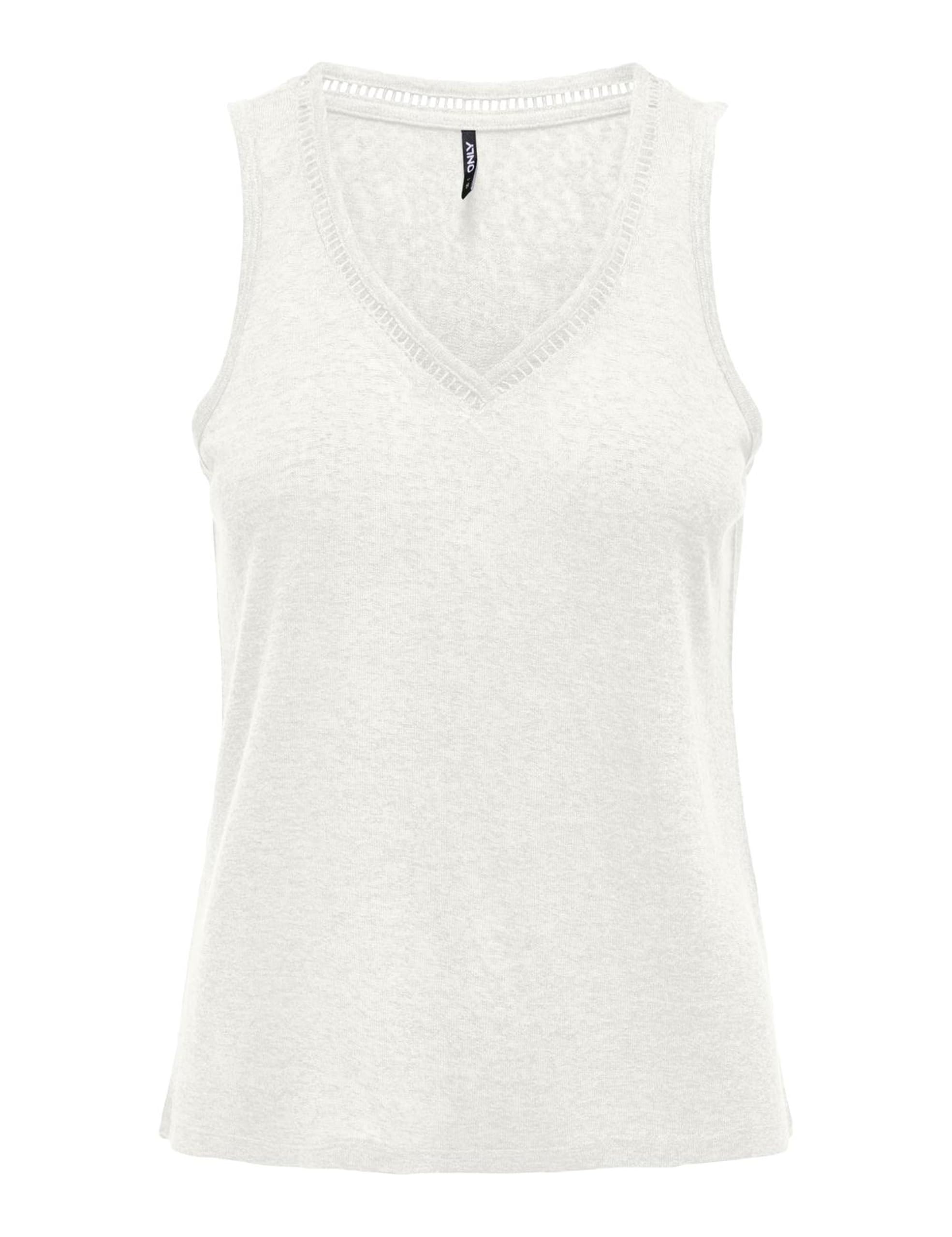 ONLY Onlpenny S/L V-Neck Top JRS, Cloud Dancer, S