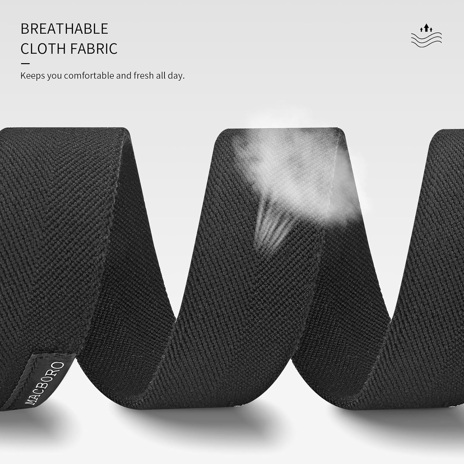 Men's Stretchable Elastic Belt, Nickel-Free TSA Approved Non-Metal Belt, Big and Tall Hypoallergenic Belt 1.38" - Image 4