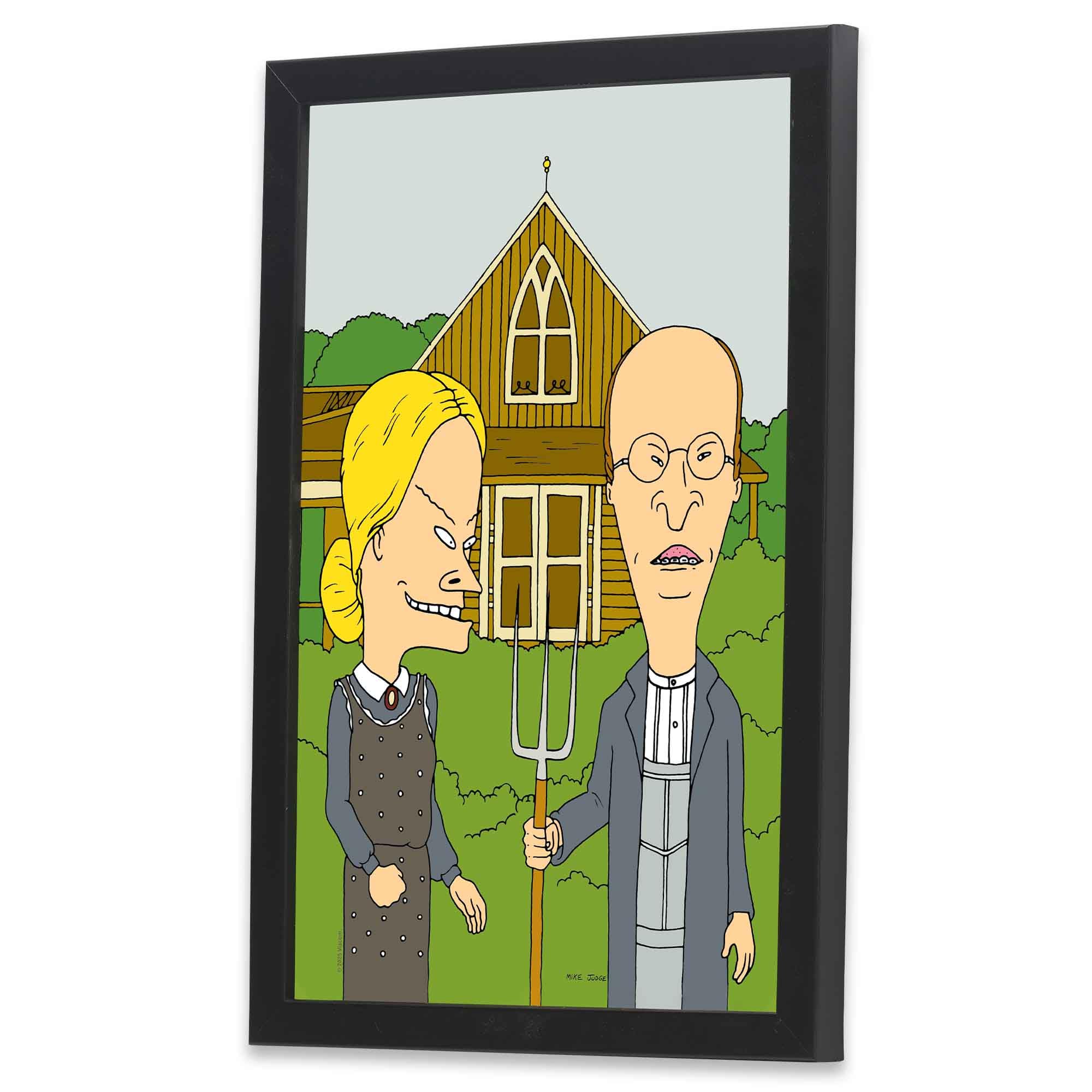 Beavis and Butt-Head ポスター 額縁付き Amazon.com: Beavis and Butt-Head American Gothic Framed Wood Wall