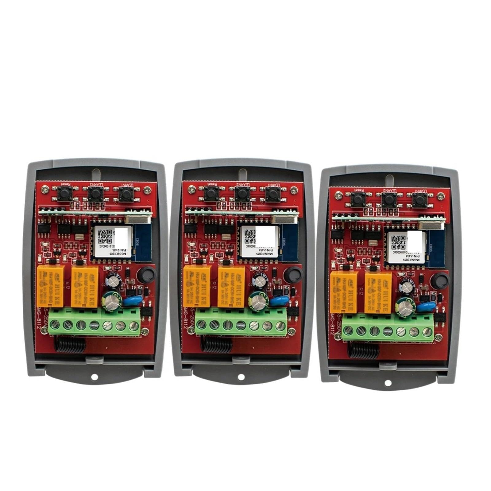 Garagentoröffner, Smart Life Wifi Smart Switch Universal RF Garage Tor Türöffner Controller 433 MHz 7-250 V 2 Kanal externer Empfänger Passend für vielseitige Tore (Color : 3PCS AC 85-250V)