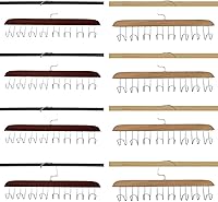 Vista 8 de 4 soportes de madera para cinturones, colgador multifuncional para cinturón de madera con 8 ganchos de metal, organizador de perchas de madera