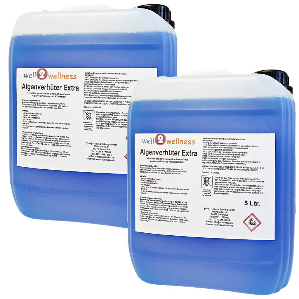 well2wellness® Algenvernichter EXTRA in 10 verschiedenen Gebinden (10,0 l (2 x 5,0 l))