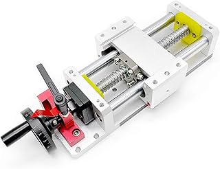 Linear Stage Actuator Travel 200mm Ballscrew 1605 Double Optical Axis Linear Rail Guide Manual Slide Stage C7 with Ruler for CNC Router Controller DIY 3-axis