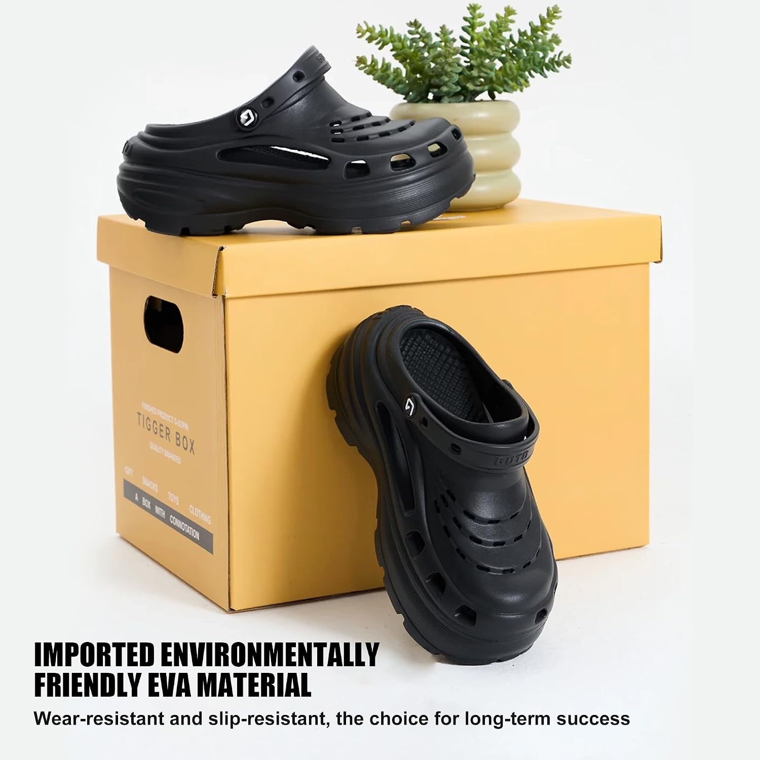 GOTO Women's Clogs - 1.97" Platform Height, Cushioned Anti-Slip Comfort Shoes for Casual Wear, Size Up One Size Recommended