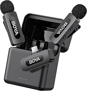 BOYA BY-V30 Mini Wireless Microphone, Range 100m, USB C Wireless Lavalier Microphones for Podcast Live Stream Tiktok Video…
