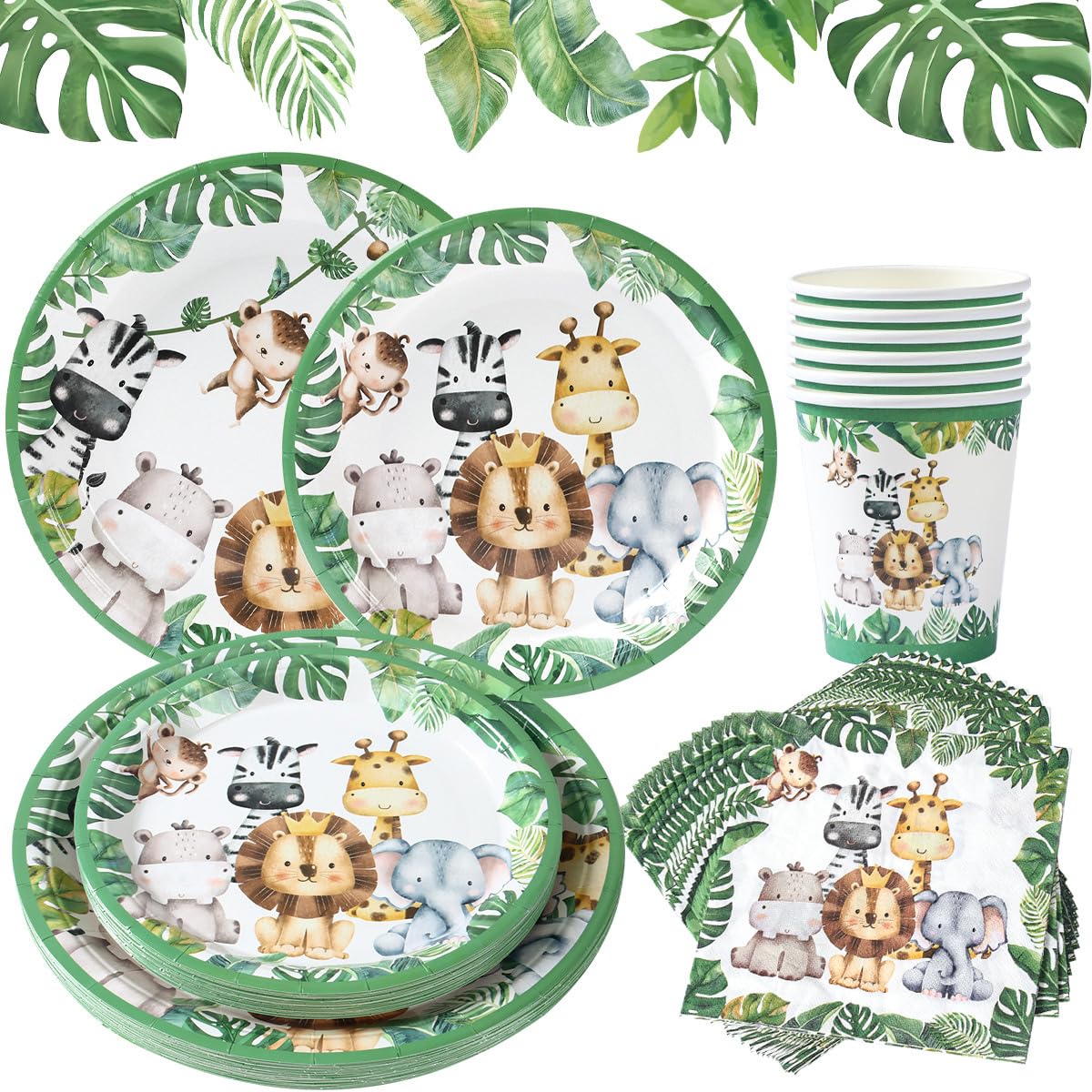 Jungle Safari Party Tableware Set,Kids Birthday Party Supplies 150 Pcs - View #10