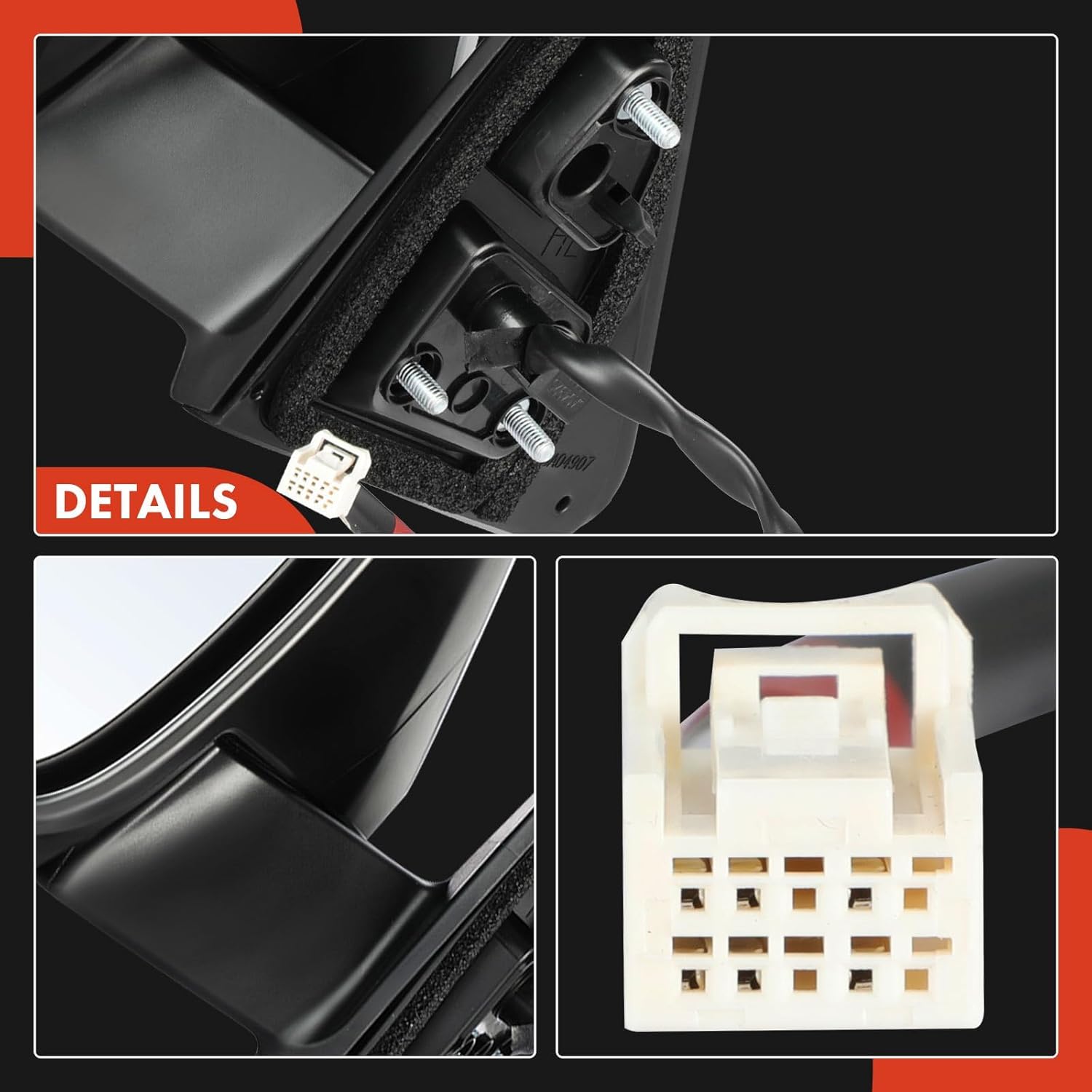 A-Premium Driver Side Power Door Mirror Compatible with Toyota Highlander 2014 2015 2016 2017 2018 - Heated Manual Folding with Turn Signal Indicator White Outside Rear View Mirror
